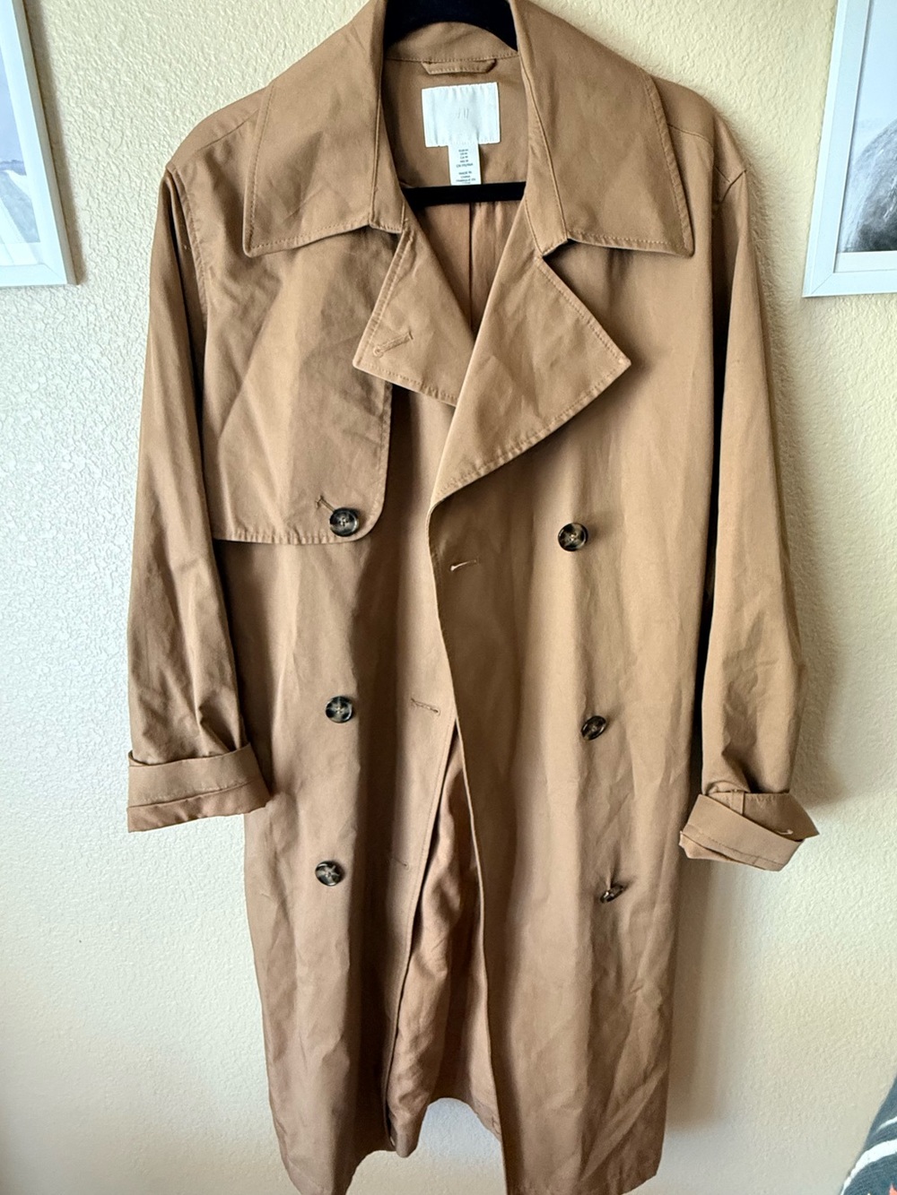 H&M Double-Breasted Trench Coat - Camel Brown